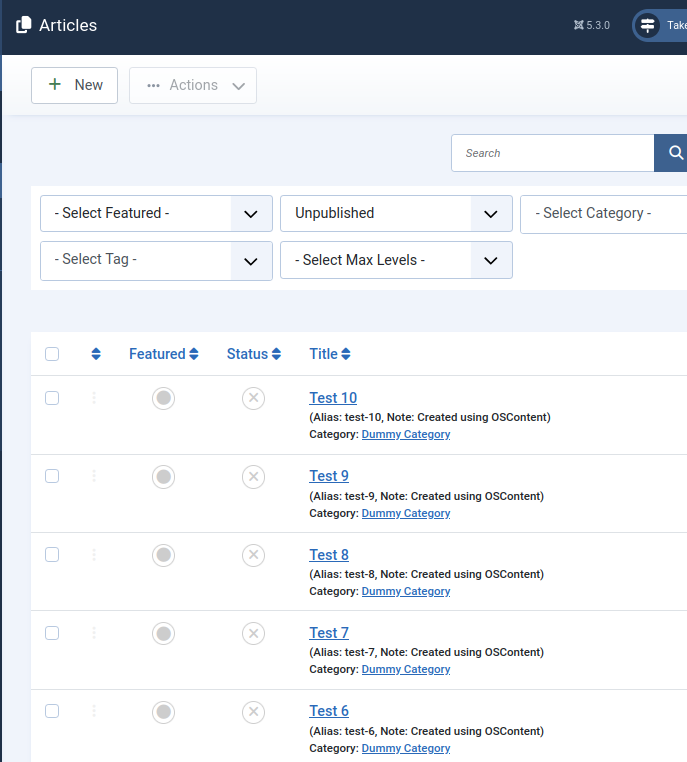 articles created