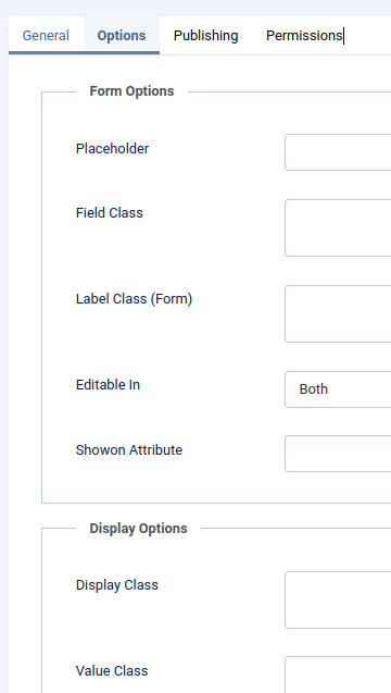 field options