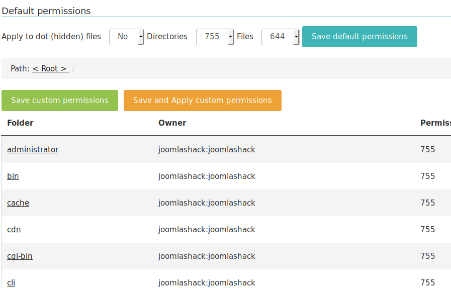 permissions configurations