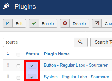 make sure the plugins are enabled