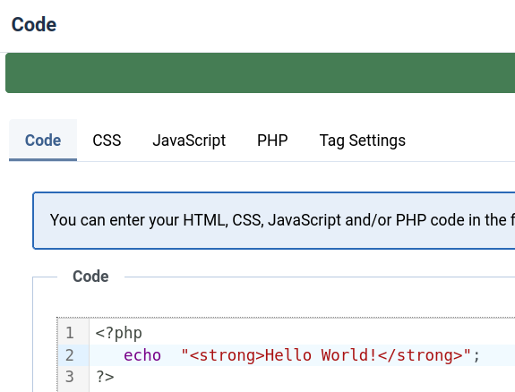 php code to embed