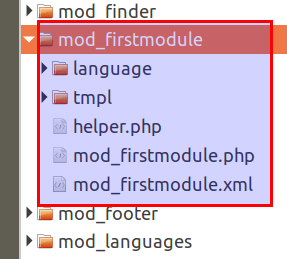 the finished module folder structure