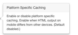 joomla platform specific caching options