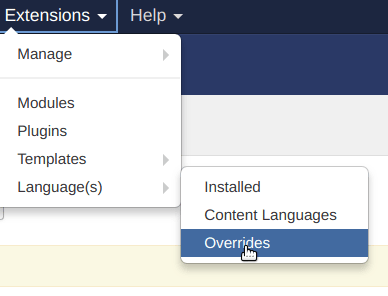 extensions languages overrides