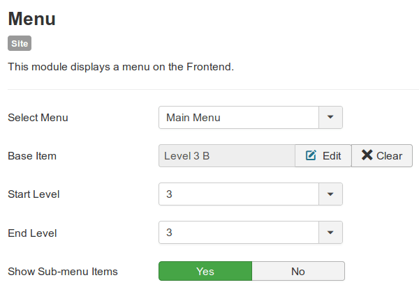 level 3 menu items set