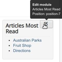 open the articles most read module for editing
