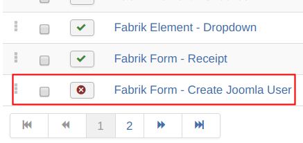 Enable Fabrik Form - Create Joomla User plugin