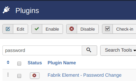 Enable Fabrik element password plugin
