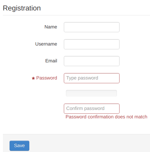 Passwords don't match