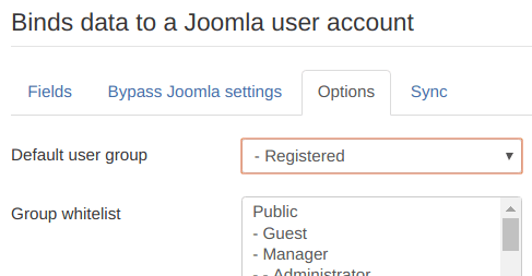 Set default user group to Registered