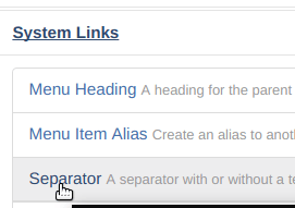 system links separator