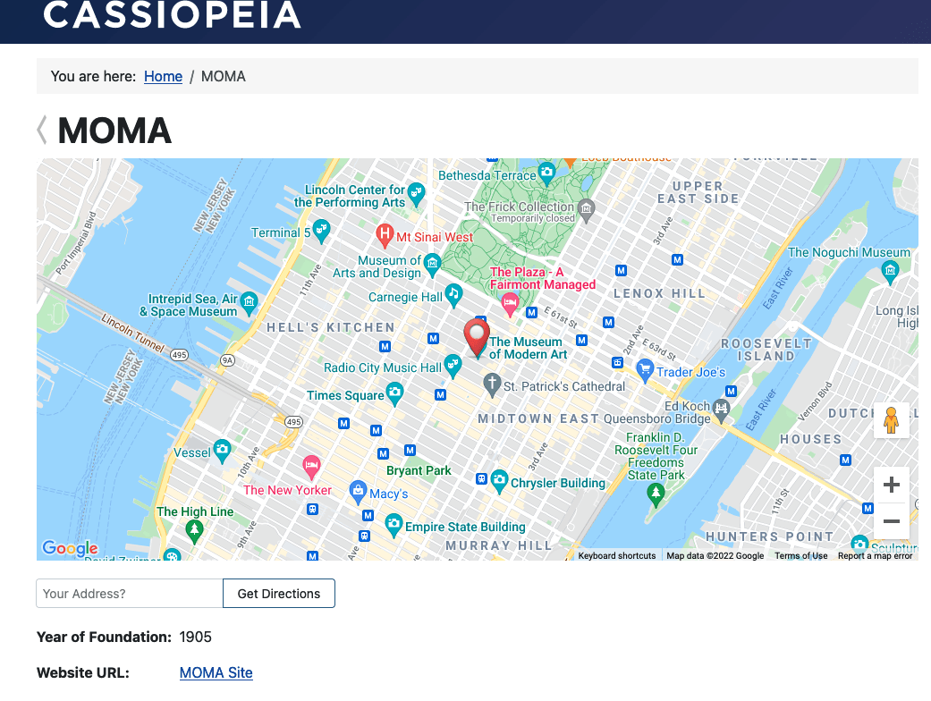 shack locations in the Joomla 4 frontend