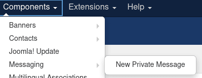 remove messaging from components dropdown menu