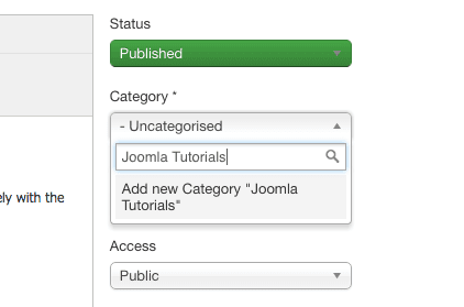 Create categories from inside articles