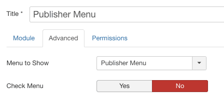 admin menu settings
