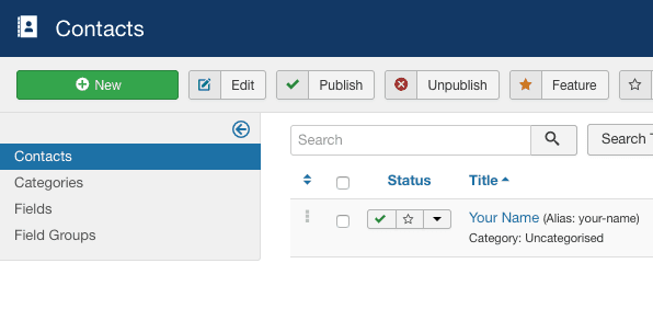 contact fields in Joomla