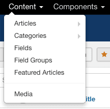 Joomla fields menu