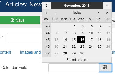 calendar field in Joomla