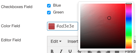 color field in Joomla