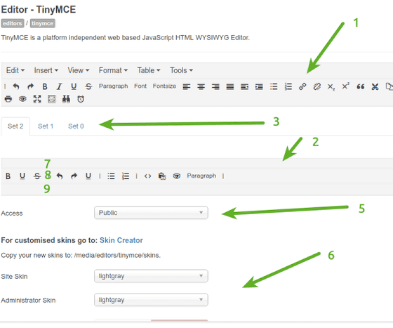 Updating the TinyMCE Editor