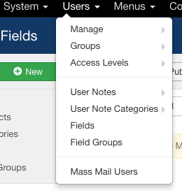 user fields in Joomla