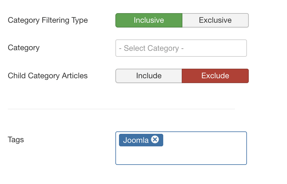 Filtering by tags available