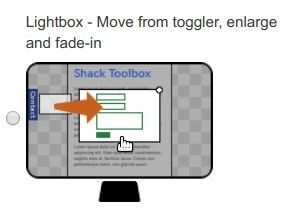 lightbox move from toggler enlarge fadein