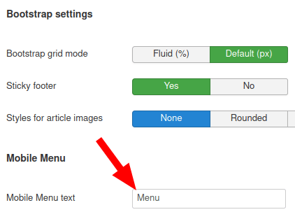 add the menu text label for your joomla mobile menus