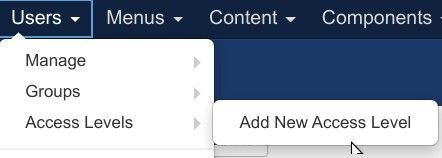 add new access level menu item