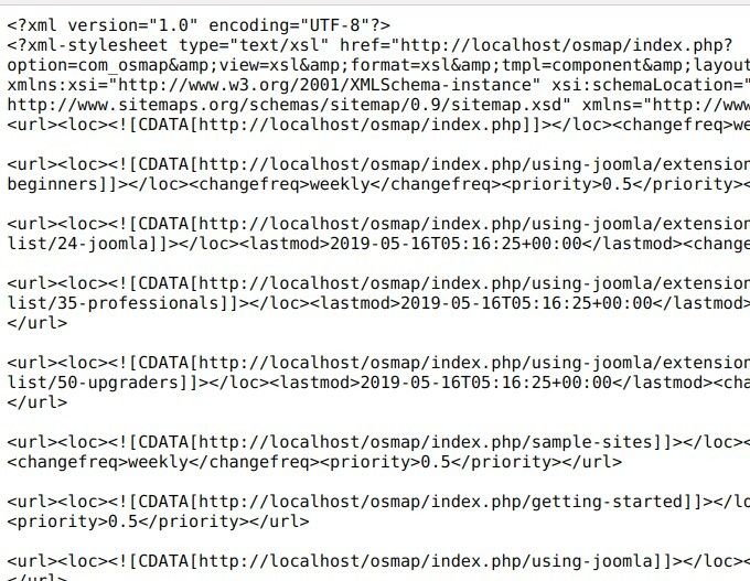 debugging xml sitemap