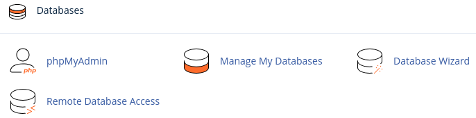 the phpmyadmin link