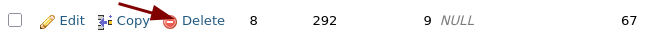 the delete button