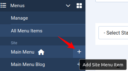the add new menu item icon