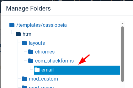 The email folder