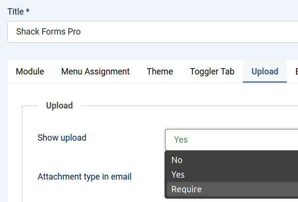 the show upload setting