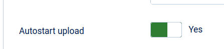 the autostart upload setting