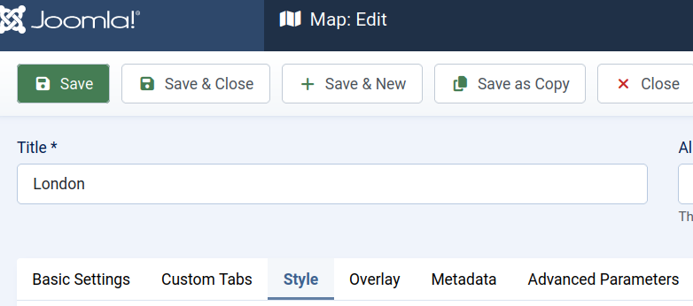 the style tab