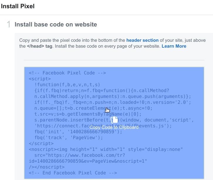 click on the code to copy it