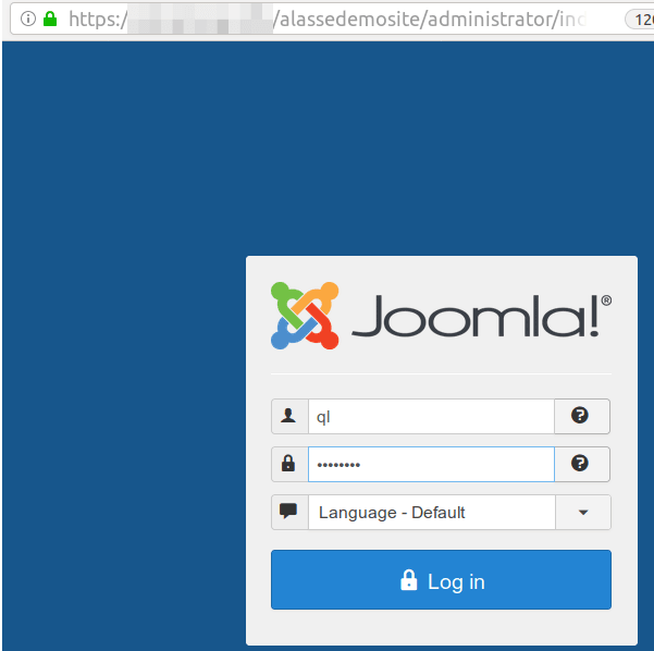 demo backend login page