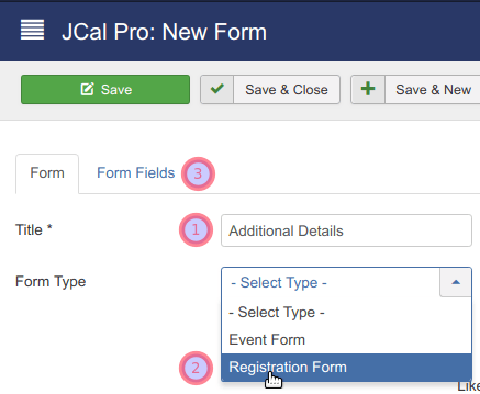 enter form title select registration form