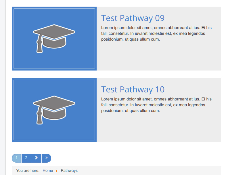 frontend list limited to ten pathways