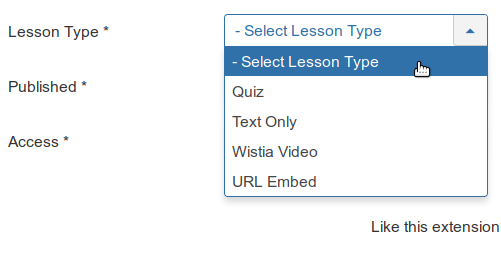 Lesson types in OSCampus previous versions