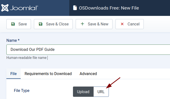 the url option