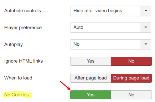The No Cookies parameter