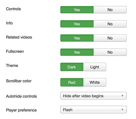 osyoutube pro options for Joomla YouTube videos