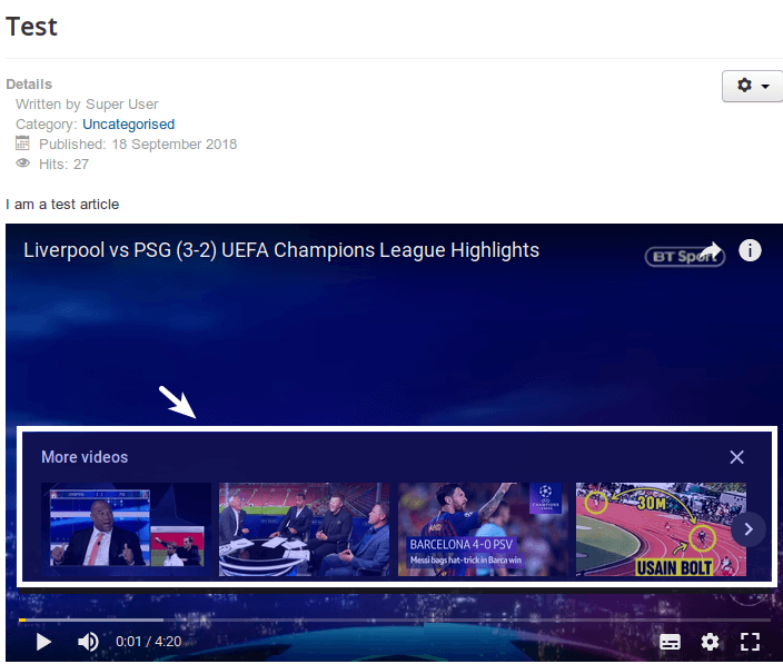 related videos displayed by default