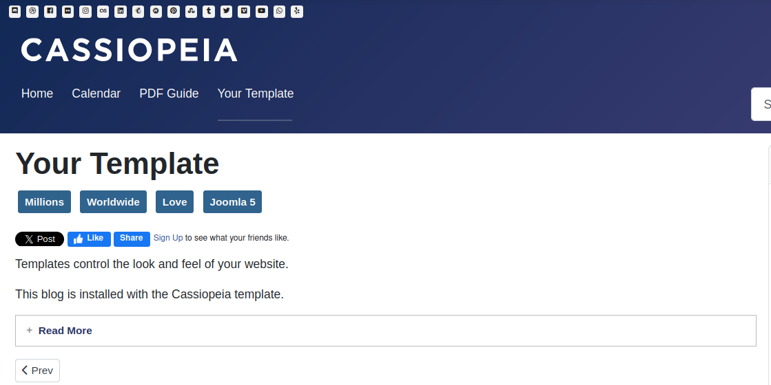 Screenshot of the single article page showing the new Read More button