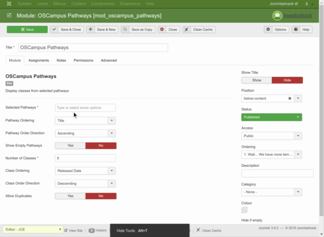 how to select oscampus pathways