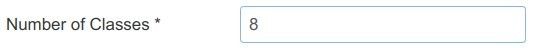 number of classes setting