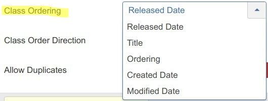 class ordering parameter